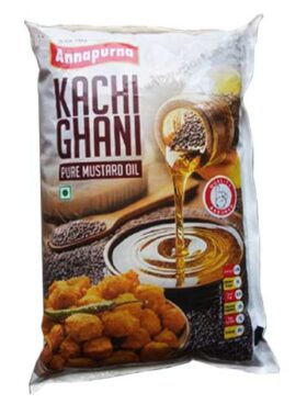 .Annapurna Kachi Ghani Pure Mustard Oil 1-Ltr Pouch