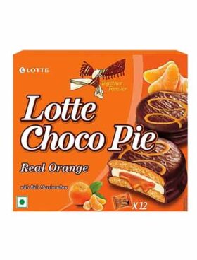 .Lotte Choco Pie Real Orange 450g (Full Box) (25x18 Units)